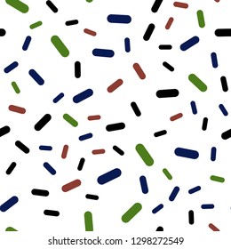 Dark Green, Red vector seamless cover with stright stripes. Decorative shining illustration with lines on abstract template. Template for your beautiful backgrounds.