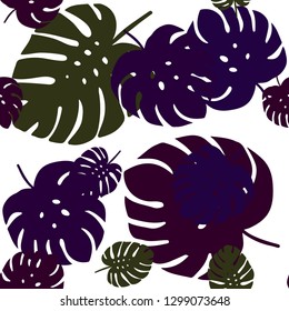 Dark Green, Red vector seamless natural backdrop with leaves. Blurred decorative design in Indian style with leaves. Design for textile, fabric, wallpapers.