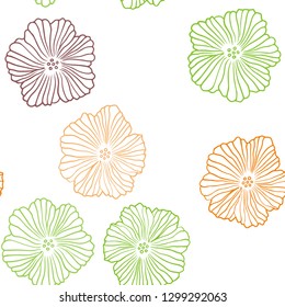 Dark Green, Red vector seamless elegant wallpaper with flowers. Creative illustration in blurred style with flowers. Pattern for trendy fabric, wallpapers.