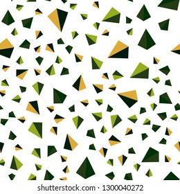 Dark Green, Red vector seamless, isometric background with triangles. Illustration with set of colorful triangles. Design for wallpaper, fabric makers.