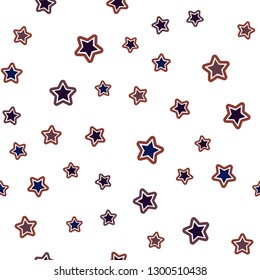 Dark Green, Red vector seamless cover with small and big stars. Stars on blurred abstract background with gradient. Pattern for design of fabric, wallpapers.