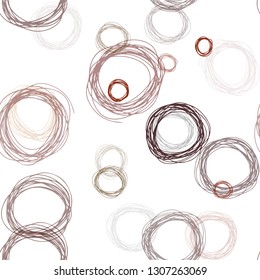 Dark Green, Red vector seamless template with circles. Blurred bubbles on abstract background with colorful gradient. Texture for window blinds, curtains.