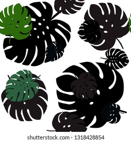 Dark Green, Red vector seamless natural pattern with leaves. An elegant bright illustration with leaves in Natural style. Texture for window blinds, curtains.