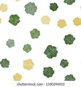 Dark Green, Red vector seamless natural background with flowers. Flowers with gradient on white background. Pattern for trendy fabric, wallpapers.
