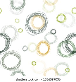 Dark Green, Red vector seamless texture with disks. Blurred bubbles on abstract background with colorful gradient. Design for wallpaper, fabric makers.