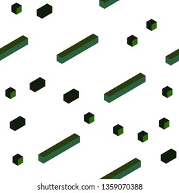 Dark Green, Red vector seamless, isometric layout with lines, rectangles. Abstract gradient illustration with rectangles. Design for wallpaper, fabric makers.