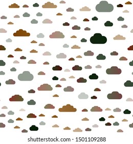 Dark Green, Red vector seamless texture with cloudy sky. Modern illustration with colorful gradient clouds. Pattern for design of window blinds, curtains.