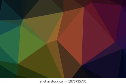 Dark Green, Red vector shining triangular cover. Modern geometrical abstract illustration with gradient. A completely new design for your business.