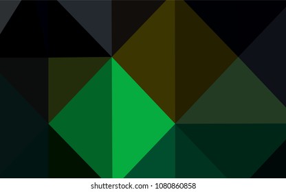 Dark Green, Red vector shining triangular backdrop. Creative geometric illustration in Origami style with gradient. A new texture for your design.