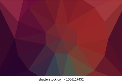 Dark Green, Red vector shining triangular backdrop with a gem in a centre. Illustration in Origami style with gradient. Template for cell phone's backgrounds.
