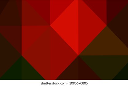 Dark Green, Red vector shining triangular cover. A completely new color illustration in a  polygonal style. Brand-new style for your business design.