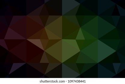 Dark Green, Red vector shining triangular cover. A sample with polygonal shapes. Polygonal design for your web site.