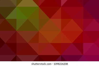 Dark Green, Red vector shining triangular cover. Elegant bright polygonal illustration with gradient. Brand new design for your business.