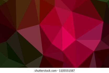 Dark Green, Red vector shining triangular cover. Modern abstract illustration with triangles. New template for your brand book.