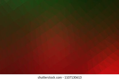 Dark Green, Red vector shining hexagonal background. A sample with polygonal shapes. The polygonal design can be used for your web site.
