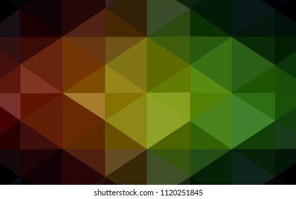 Dark Green, Red vector shining triangular cover. Elegant bright polygonal illustration with gradient. A completely new design for your business.