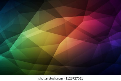 Dark Green, Red vector shining triangular cover. A sample with polygonal shapes. Completely new template for your banner.
