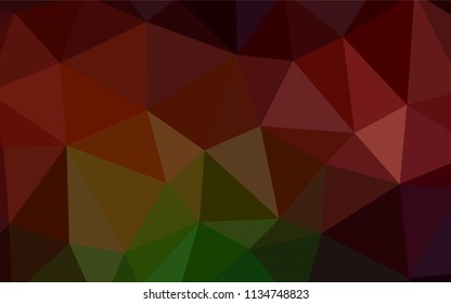 Dark Green, Red vector shining triangular backdrop. Glitter abstract illustration with an elegant triangles. Template for cell phone's backgrounds.