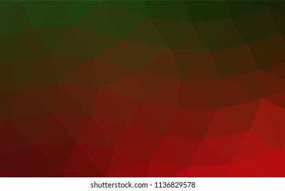 Dark Green, Red vector shining triangular template. Brand new colored illustration in blurry style with gradient. The elegant pattern can be used as part of a brand book.