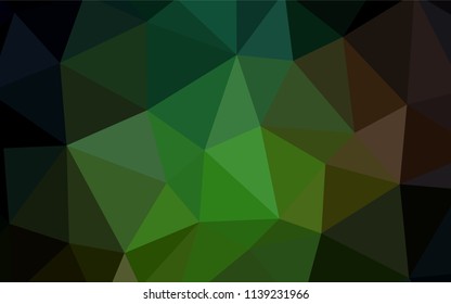Dark Green, Red vector shining triangular backdrop. Shining polygonal illustration, which consist of triangles. Textured pattern for your backgrounds.