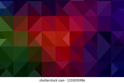 Dark Green, Red vector shining triangular backdrop. Colorful illustration in abstract style with triangles. Brand new style for your business design.