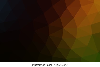 Dark Green, Red vector shining hexagonal shining triangular. Brand new colored illustration in blurry style with gradient. The template can be used as a background for cell phones.
