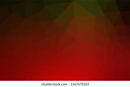 Dark Green, Red vector shining hexagonal pattern. Colorful illustration in abstract style with gradient. Brand new style for your business design.