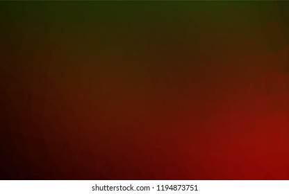 Dark Green, Red vector shining hexagonal template. Modern geometrical abstract illustration with gradient. A new texture for your design.