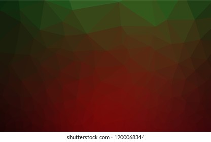 Dark Green, Red vector shining hexagonal pattern. A completely new color illustration in a vague style. Brand new style for your business design.