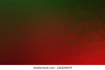 Dark Green, Red vector shining hexagonal background. Modern geometrical abstract illustration with gradient. The polygonal design can be used for your web site.