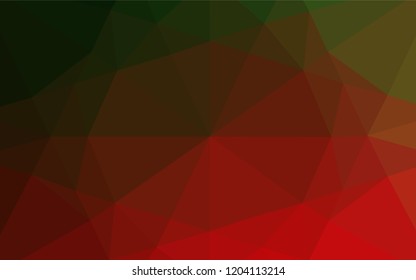 Dark Green, Red vector shining hexagonal template. An elegant bright illustration with gradient. The best triangular design for your business.