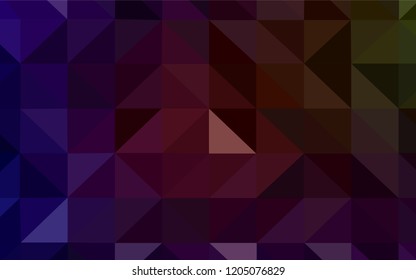 Dark Green, Red vector shining triangular layout. Shining polygonal illustration, which consist of triangles. Template for cell phone's backgrounds.
