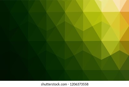 Dark Green, Red vector shining triangular backdrop. Elegant bright polygonal illustration with gradient. New template for your brand book.
