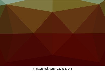 Dark Green, Red vector shining hexagonal background. A sample with polygonal shapes. The elegant pattern can be used as part of a brand book.