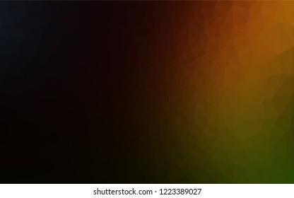 Dark Green, Red vector shining hexagonal pattern. Triangular geometric sample with gradient.  A completely new design for your business.