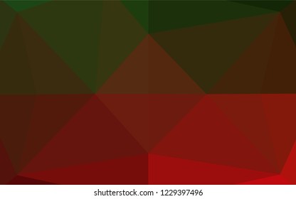 Dark Green, Red vector shining hexagonal template. Geometric illustration in Origami style with gradient.  The elegant pattern can be used as part of a brand book.
