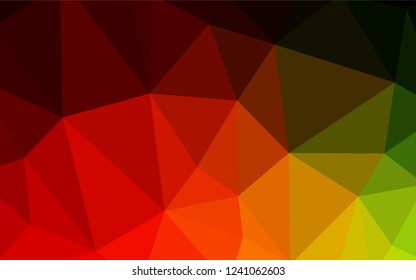 Dark Green, Red vector shining triangular layout. Colorful illustration in polygonal style with gradient. Brand new style for your business design.