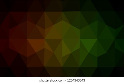 Dark Green, Red vector shining triangular layout. A completely new color illustration in a polygonal style. Completely new template for your banner.