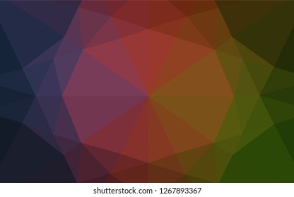 Dark Green, Red vector shining hexagonal pattern. Glitter abstract illustration with an elegant design. Brand new design for your business.