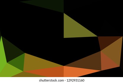 Dark Green, Red vector shining triangular background. Geometric illustration in Origami style with gradient. Template for a cell phone background.