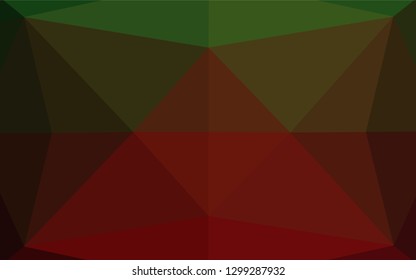 Dark Green, Red vector shining hexagonal pattern. Modern geometrical abstract illustration with gradient. Brand new design for your business.