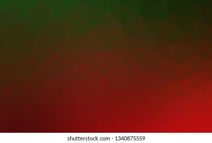 Dark Green, Red vector shining triangular pattern. A completely new color illustration in a vague style. Completely new template for your business design.