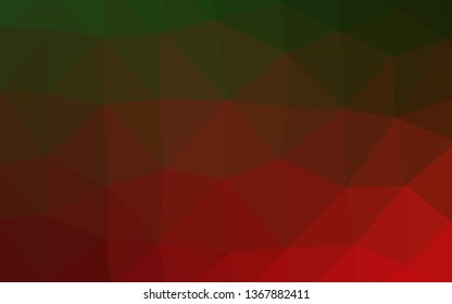 Dark Green, Red vector shining triangular background. Colorful abstract illustration with gradient. Elegant pattern for a brand book.