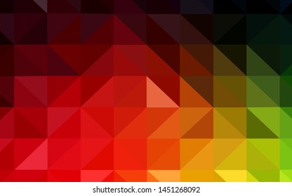 Dark Green, Red vector shining triangular backdrop. A sample with polygonal shapes. Textured pattern for your backgrounds.
