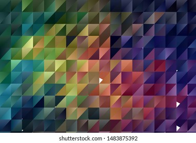 Dark Green, Red vector shining triangular background. A completely new color illustration in a polygonal style. New template for your brand book.