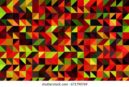 Dark Green, Red vector shining triangular template. Colorful abstract illustration with gradient. Triangular pattern for your business design.