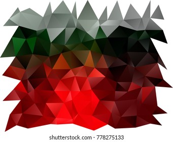 Dark Green, Red vector shining triangular pattern. Geometric illustration in Origami style with gradient.  The template can be used as a background for cell phones.
