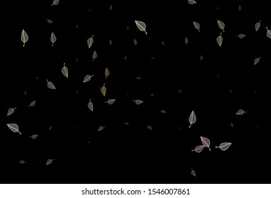 Dark Green, Red vector sketch texture. Sketchy doodles with colorful gradient leaves. Hand painted design for web, leaflet, textile.
