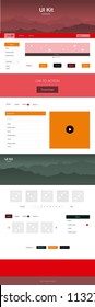 Dark Green, Red vector style guide with mountains. Colorful Style guide with mountains on abstract background. Simple colorful design for tourist websites.