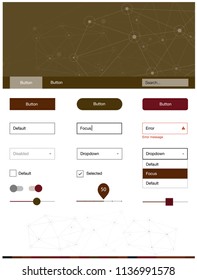 Dark Green, Red vector style guide with triangles, circles. Style guide in polygonal style with triangles, circles. This template you can use for websites.